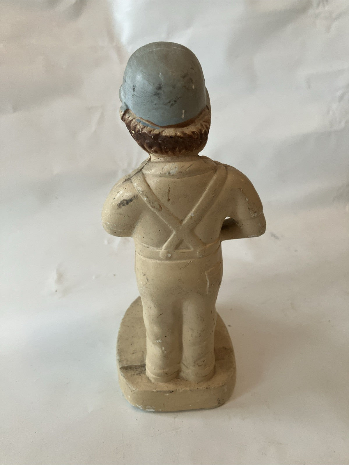 Vintage Chalk Ware Plaster Boy & A Goose Figurine, 7” Tall