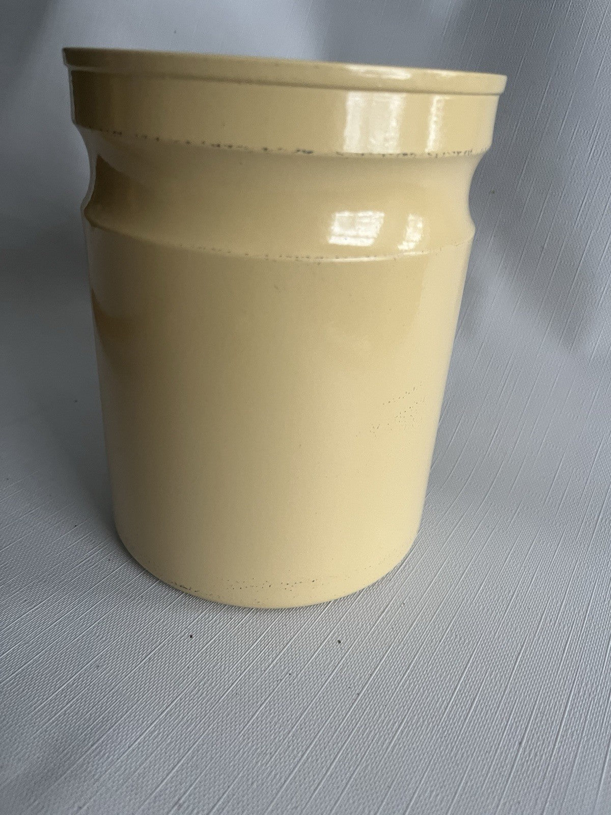 Kromex Metal Canister Set 3 Rare Beige/Brown Fruit & Vegetables w/ Plastic Lids