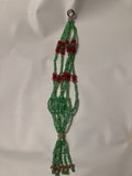 Vintage Beaded Abstract Plant Hanger; EVC, 23” Long