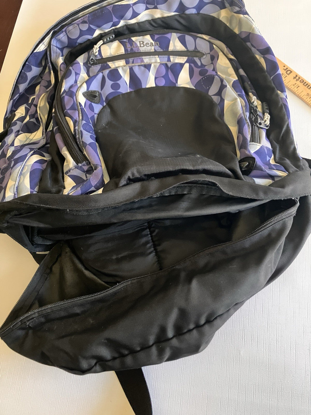 L.L.Bean Purple Two Toned And White large Backpack NOT monogrammed!