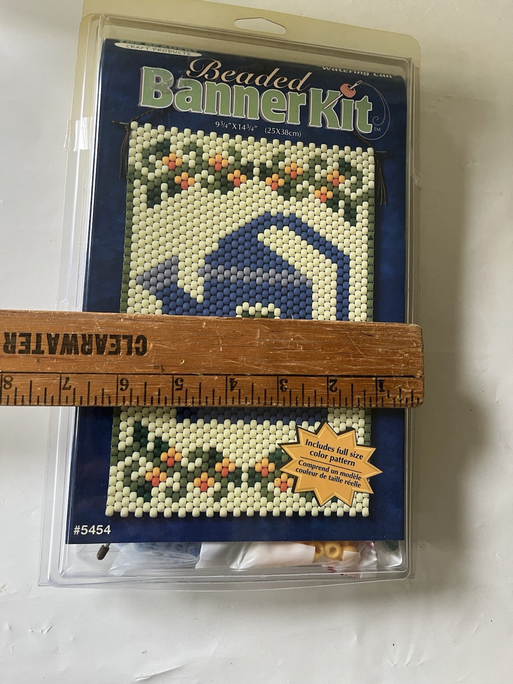 Vintage Beaded Banner Kit #5454 “Watering Can” NOS