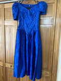 Vintage 1990s Prom Formal Dress Royal Blue 