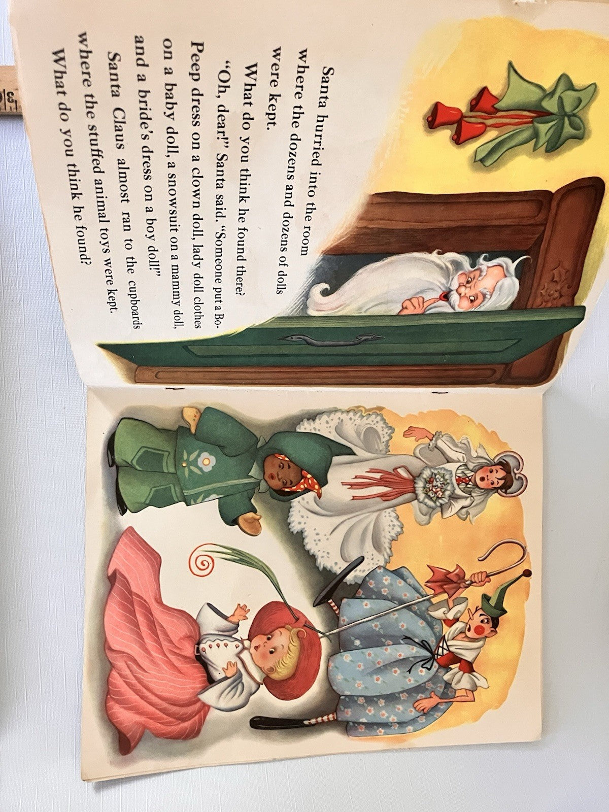 1940s Santa Clause Fuzzy Children’s Book And Candle Votive 