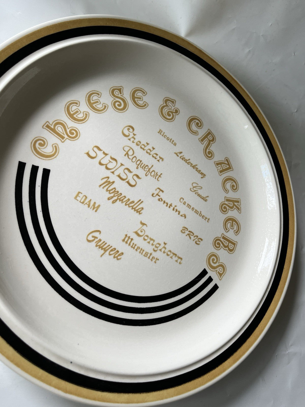 Vintage “Cheese And Crackers” 11.5” Ceramic Platter Plate