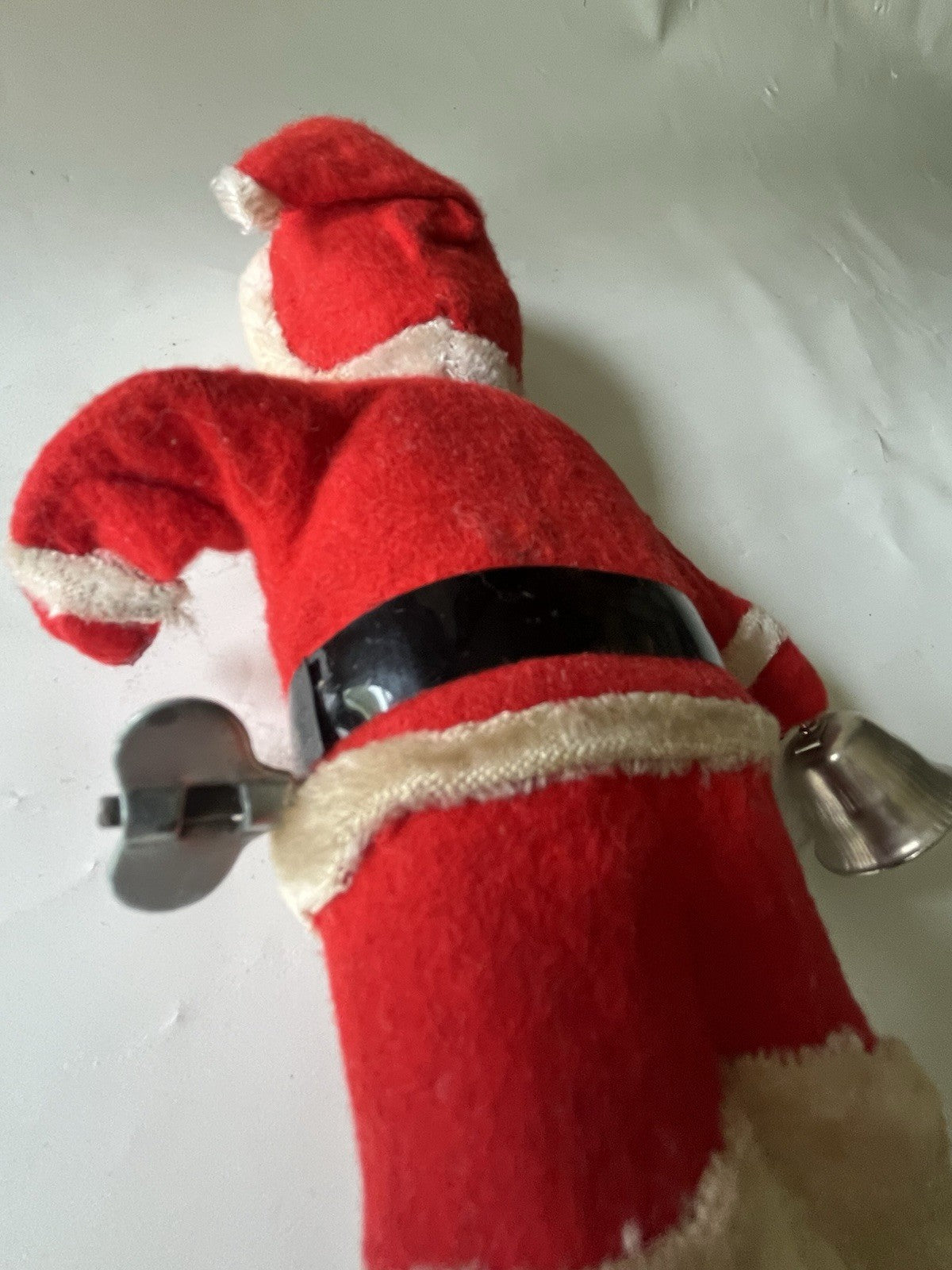 Vintage MCM 1950/60’s Mechanical Santa Claus Alps 6.5" Tall, Blue Eyes. Works!