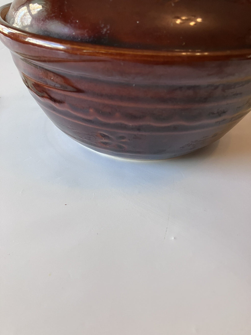 Vintage MarCrest Stoneware 8” Ovenproof Bowl With Original Lid. EVC