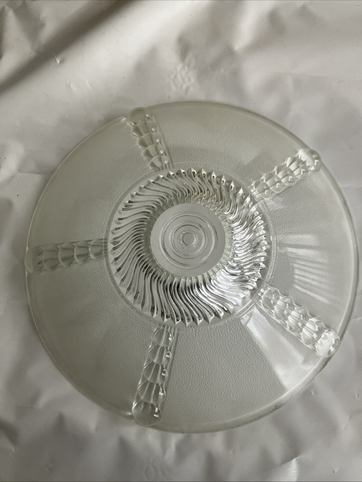 Antique Vintage White Glass Art Deco Styles Ceiling Light 11” Single Chain, 1920