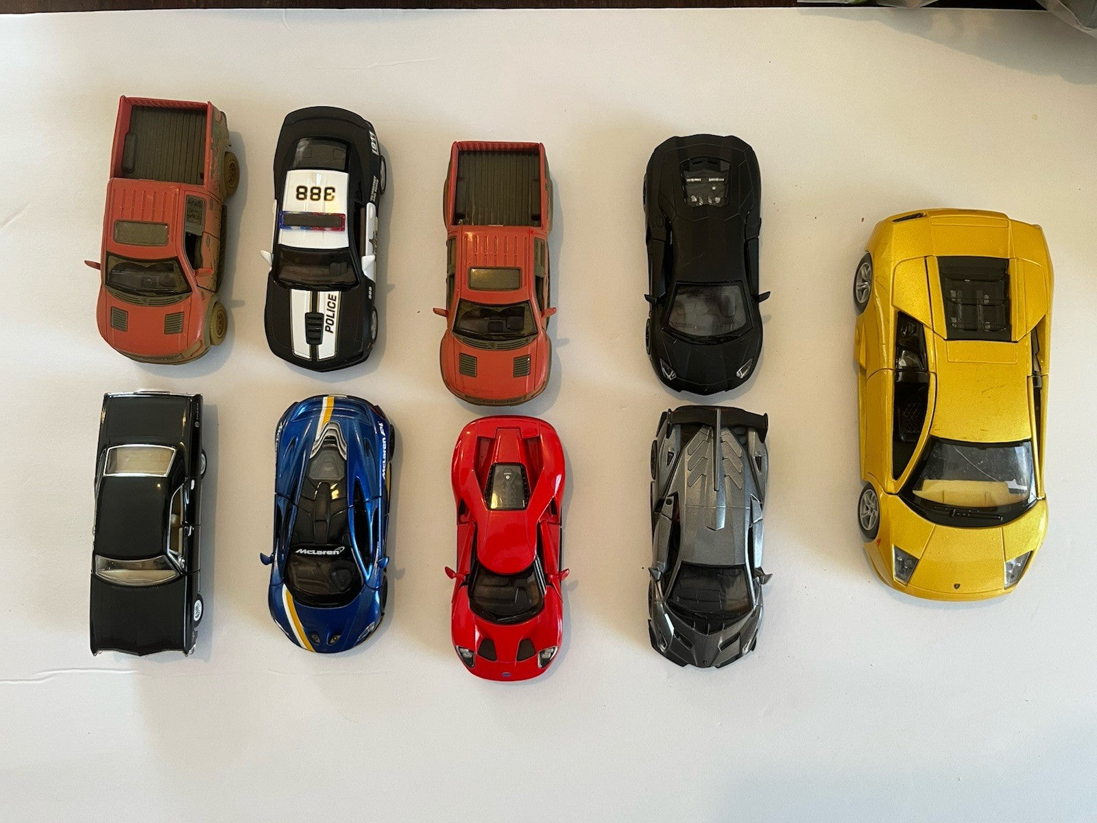 Lot of 9 Diecast Cars 1:38 1:42 Mclaren/F-150/Impala/Lambo