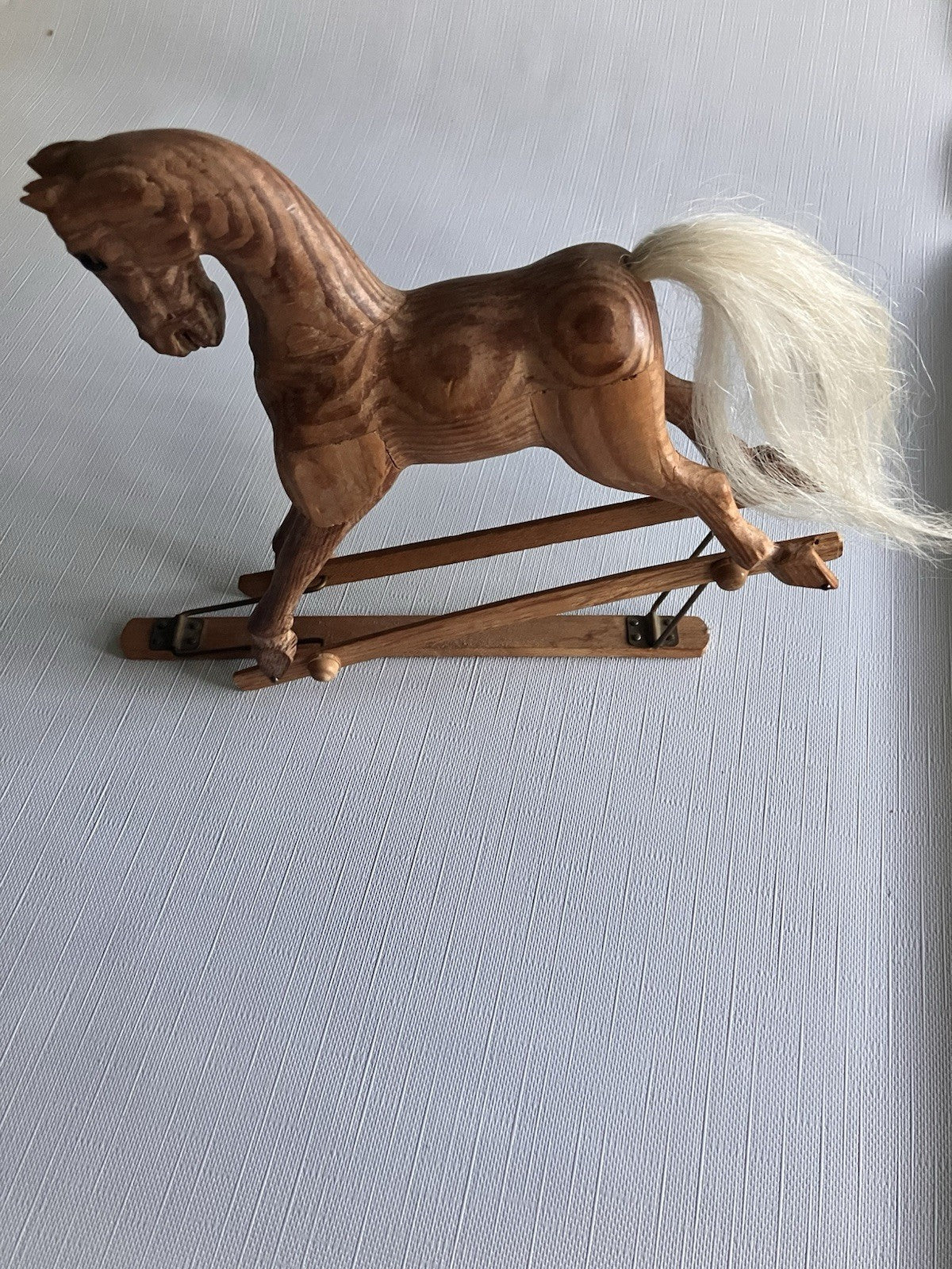 Vintage 1940’s Authentic Wood Glider Rocking Horse Handcrafted 8"