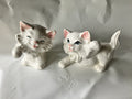 Vintage Pair Of 4” Tall White Persian Hobbiest Cat Figurines, Playful 1970s