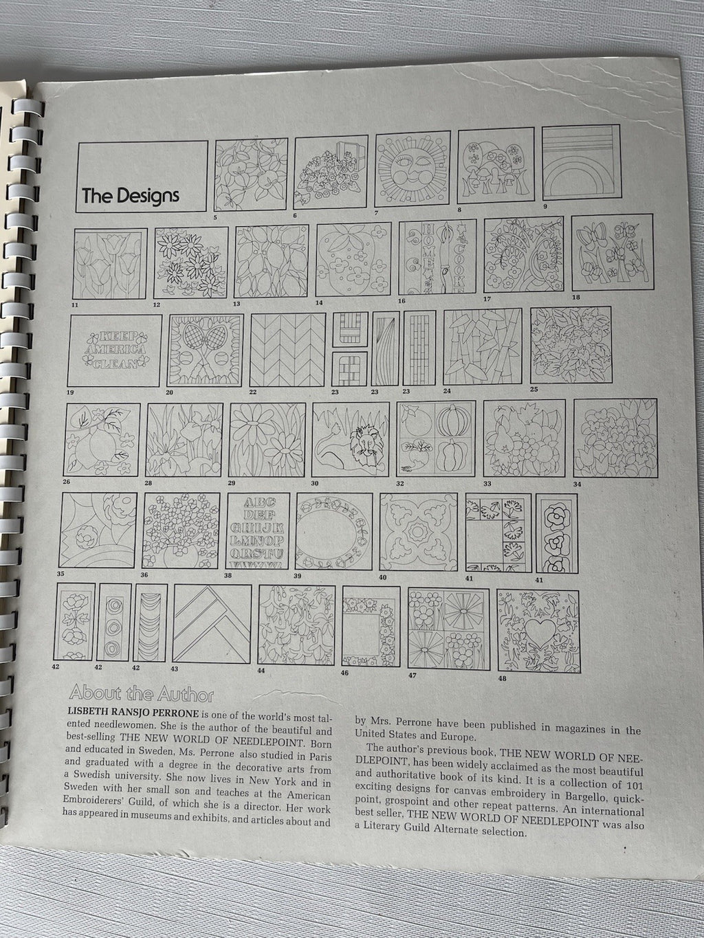 Vintage Lisbeth Perrone’s Needlepoint Workbook With Over 40 Patterns
