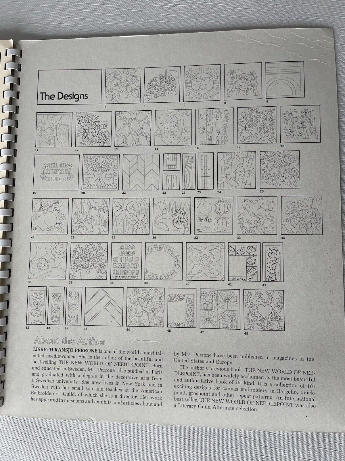 Vintage Lisbeth Perrone’s Needlepoint Workbook With Over 40 Patterns