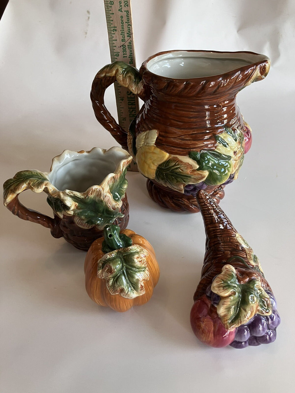 Bico Thanksgiving Shakers, Creamer And Pitcher From 1997 Collection