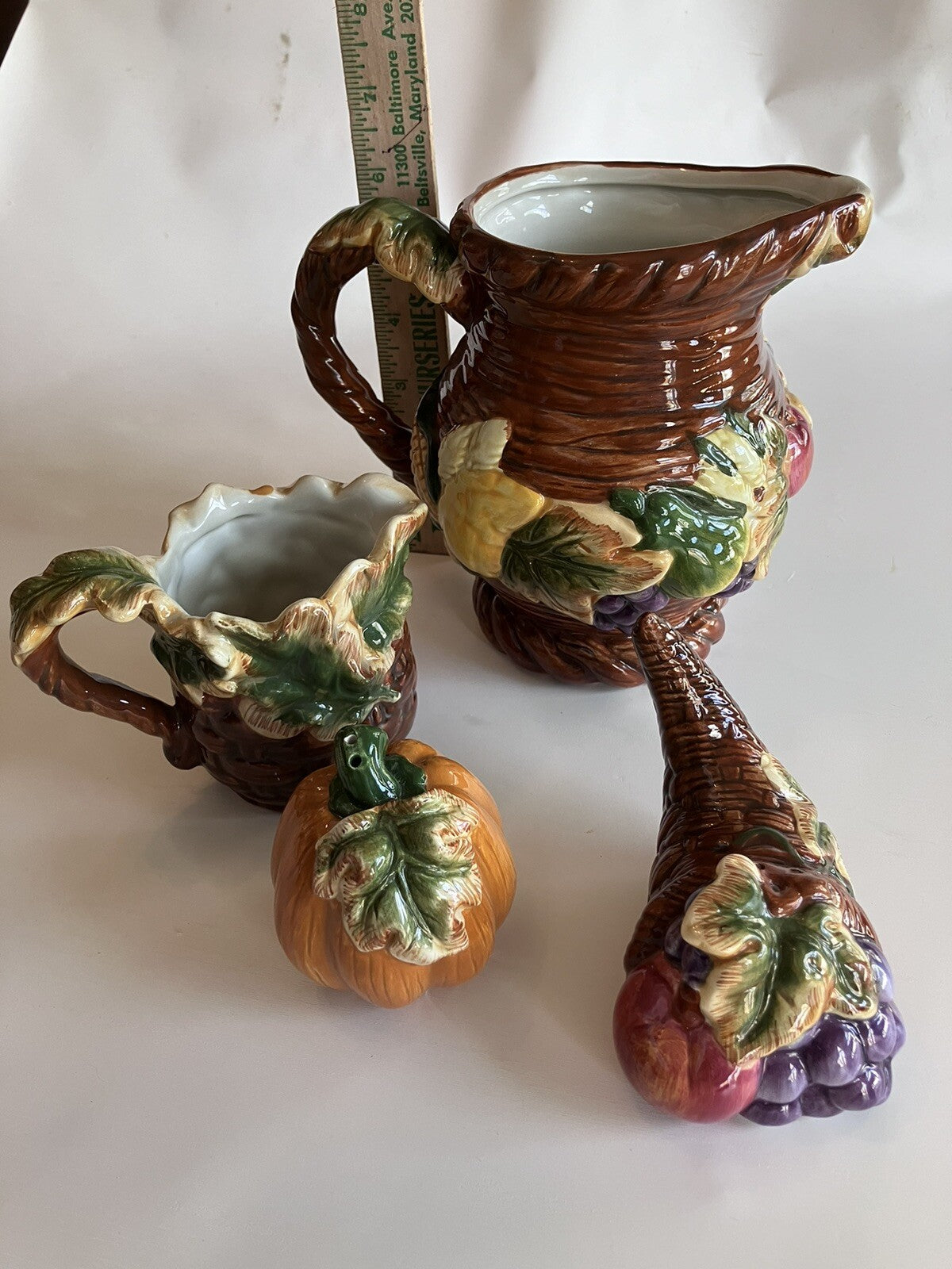Bico Thanksgiving Shakers, Creamer And Pitcher From 1997 Collection