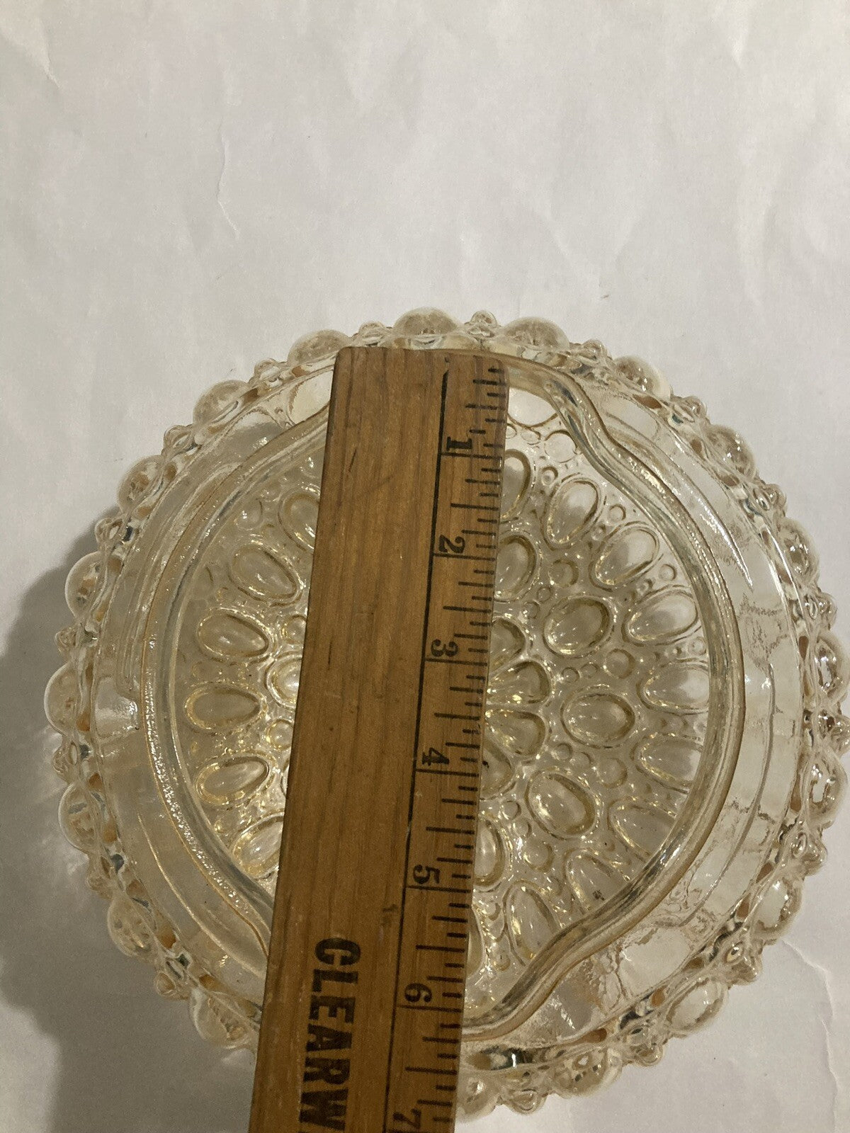 Mid-Century Glass Ornate Ceiling Lamp Cover Rare
