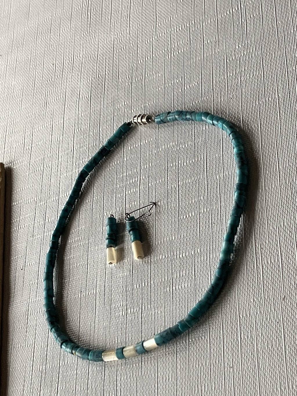 Turquoise And Opaque Beaded Necklace
