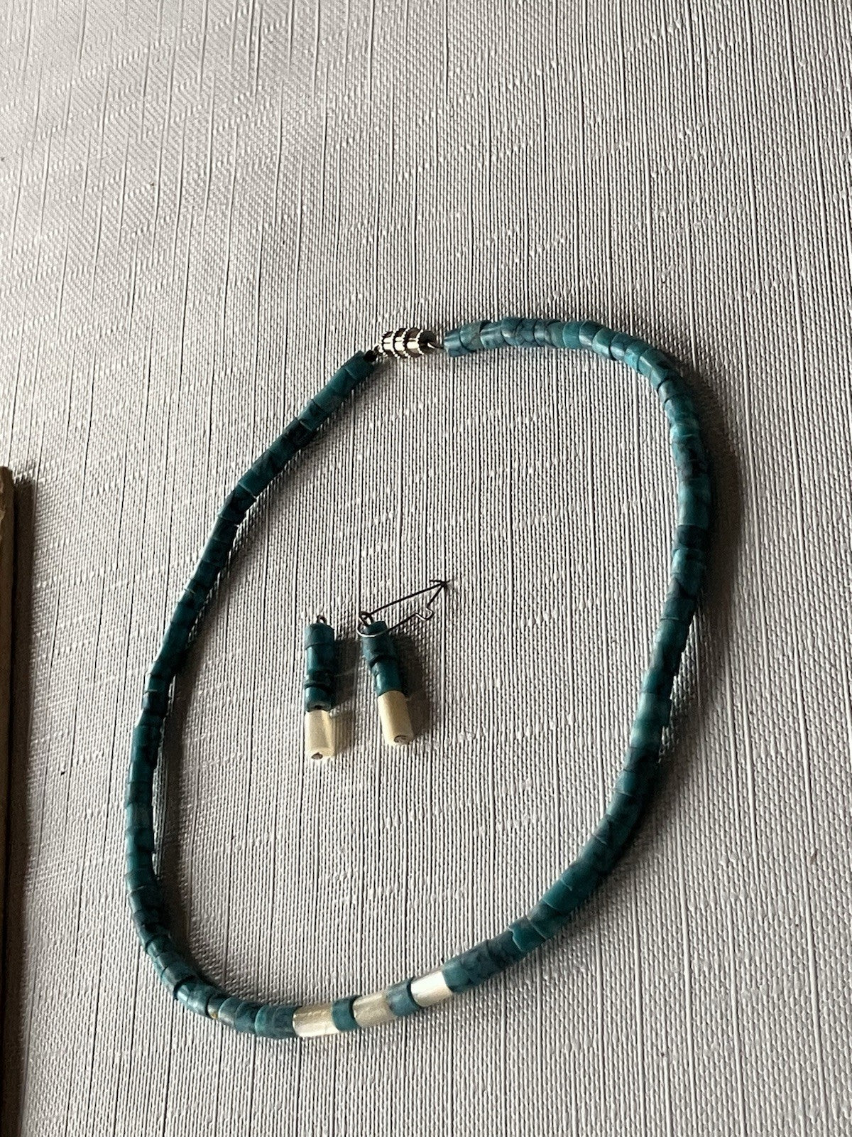 Turquoise And Opaque Beaded Necklace