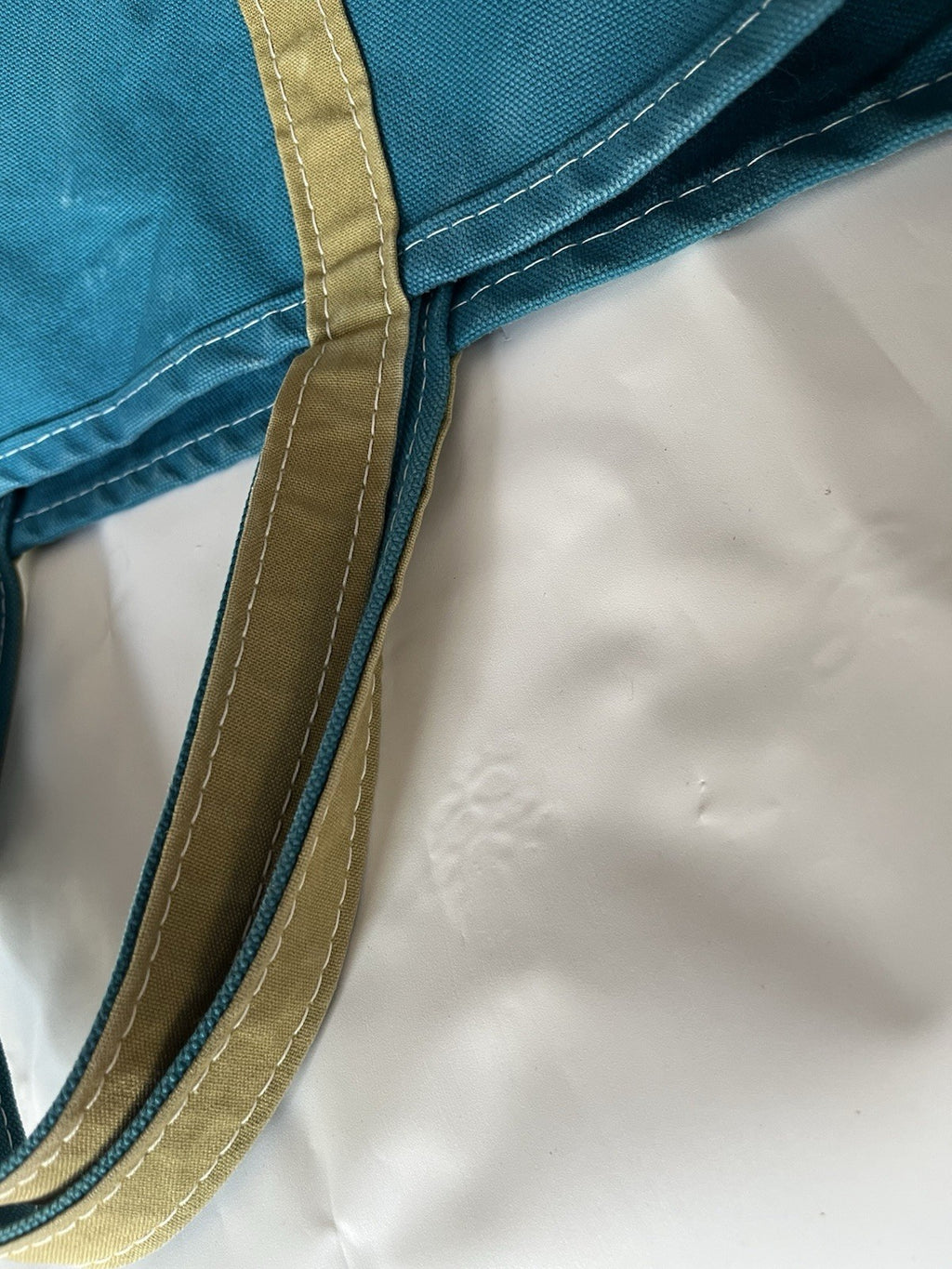 Vintage LL Bean Extra Large Host Tote In Teal And Lime “Amanda” Monogrammed 