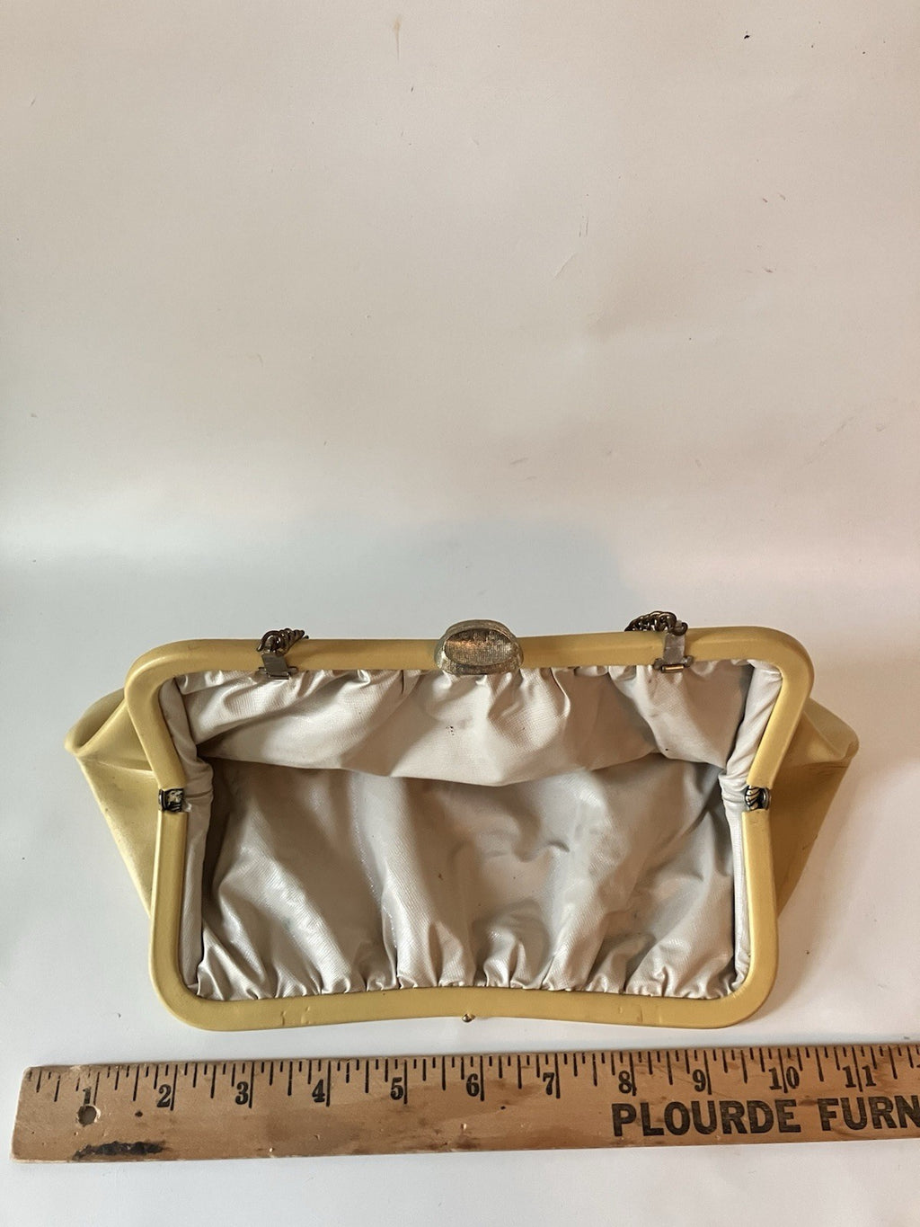 Vintage Light Yellow MCM Purse With Small Chain