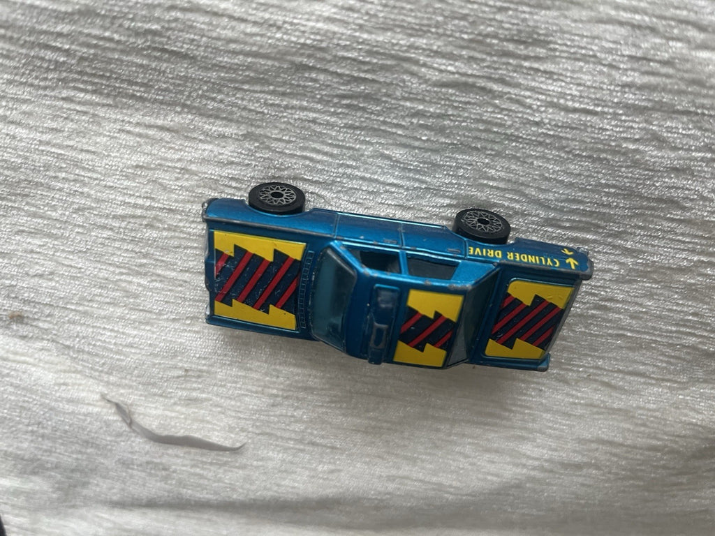 Blue Mercury Police Car Matchbox 1978 Macau Blue Windows Nice Condition Rare HTF