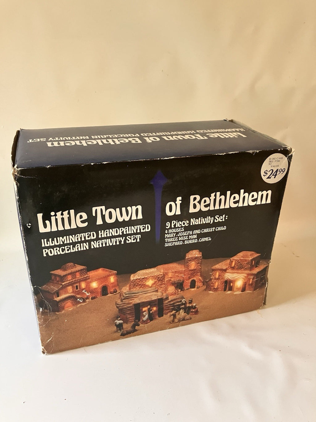 Vintage Ceramic Little Town Of Bethlehem’s Nativity Scene With Original Box