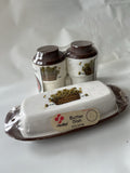 Vintage NOS Sterlite Daisy S/P Shaker And Butter Dish