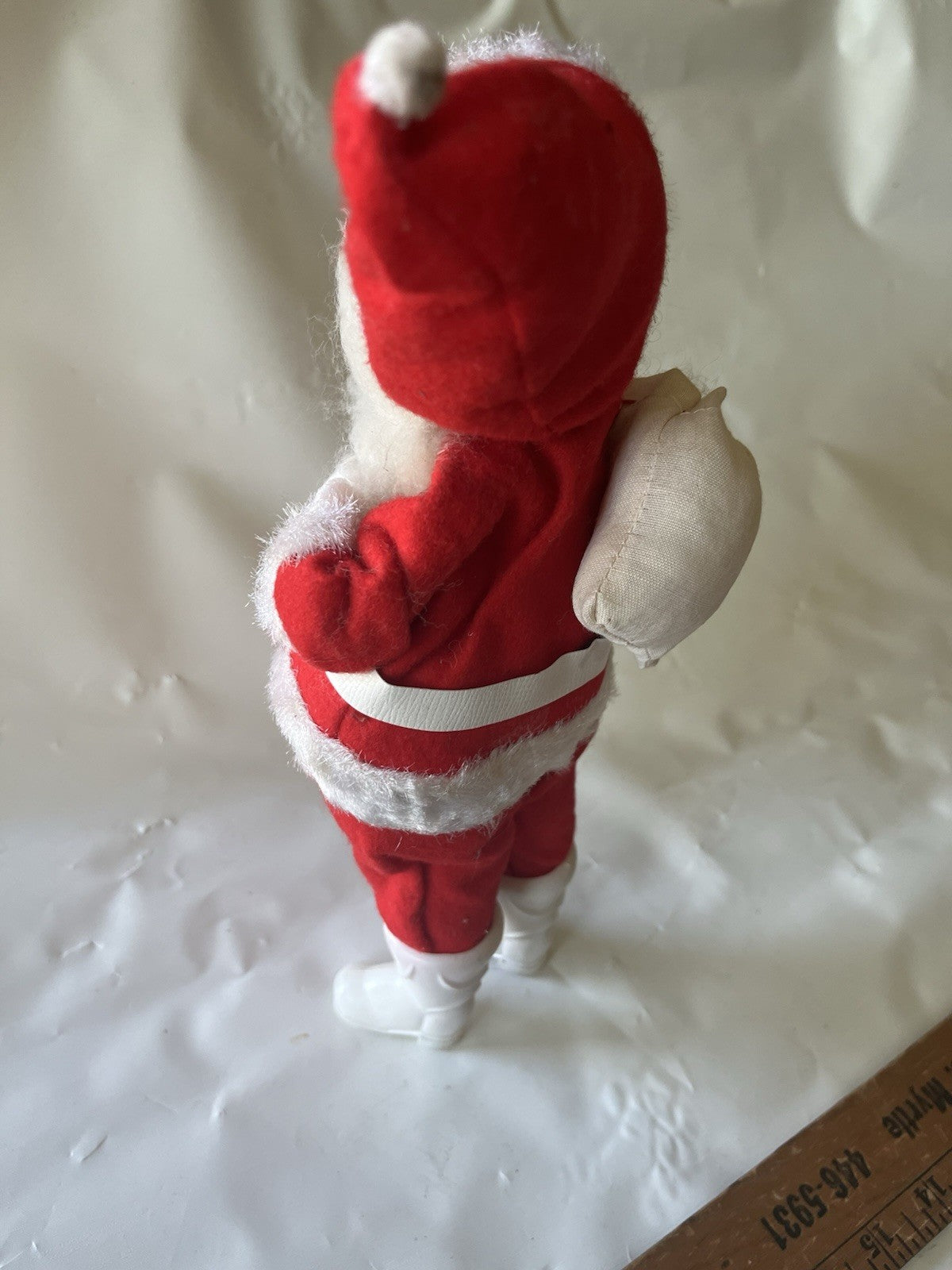 Vintage 1950's Santa Claus 13" Tall MCM Made In Japan; Rubber Face, Soft Body.