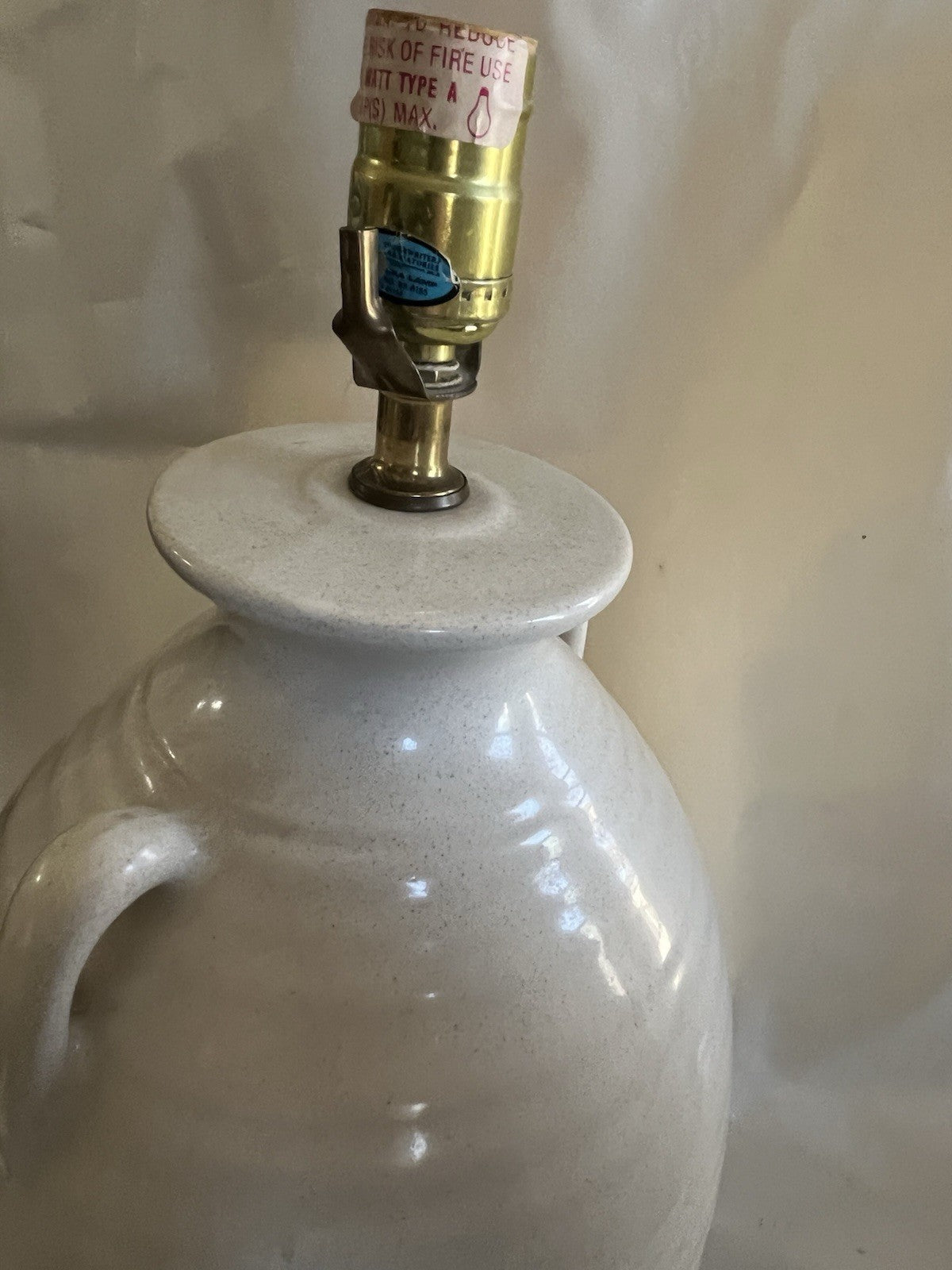 Primitive Large 21” Tall Table Lamp With Log Cabin Stencil Design