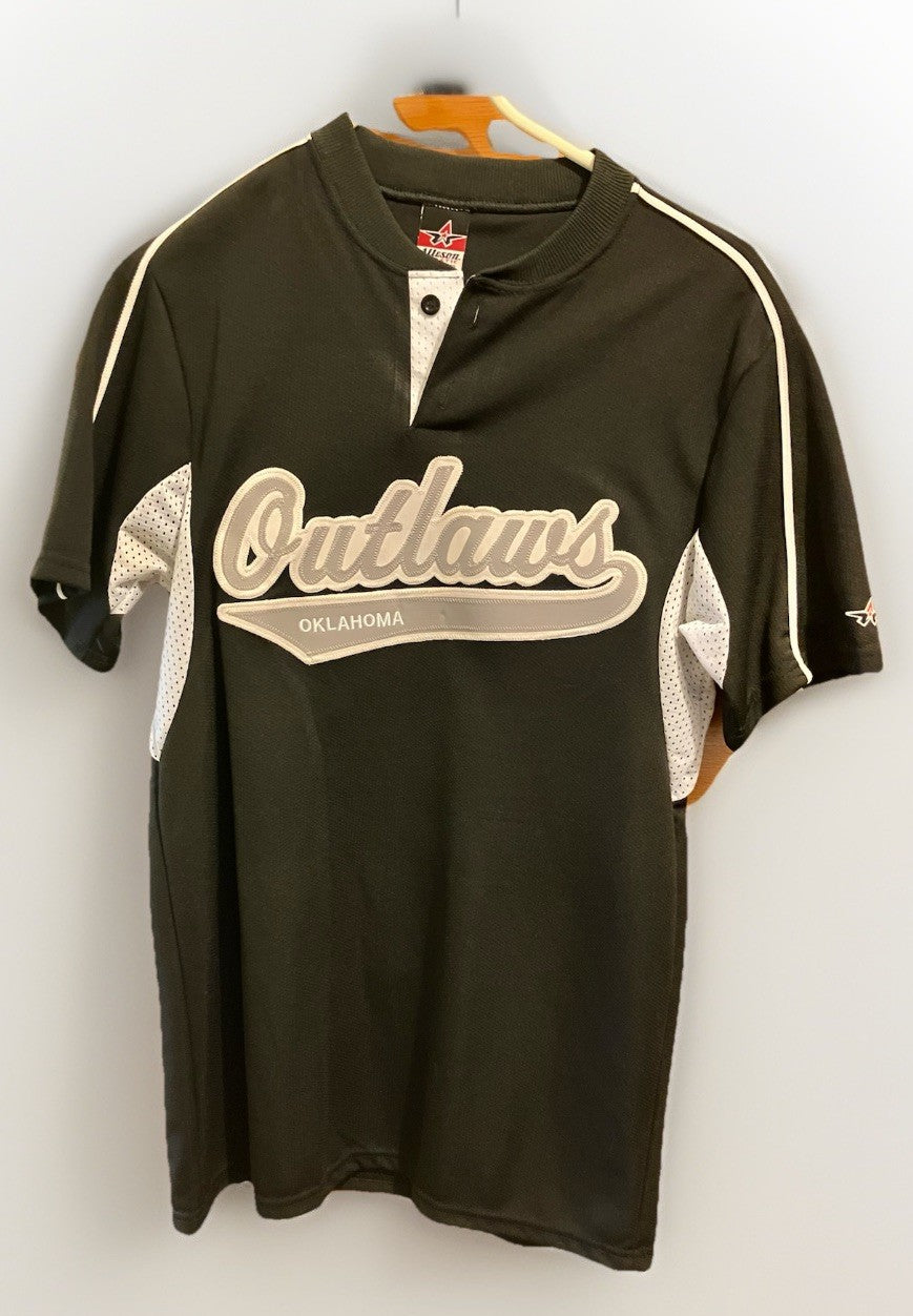 Oklahoma Outlaws “00 Haynes” Adult Sm. Black T-shirt Jersey