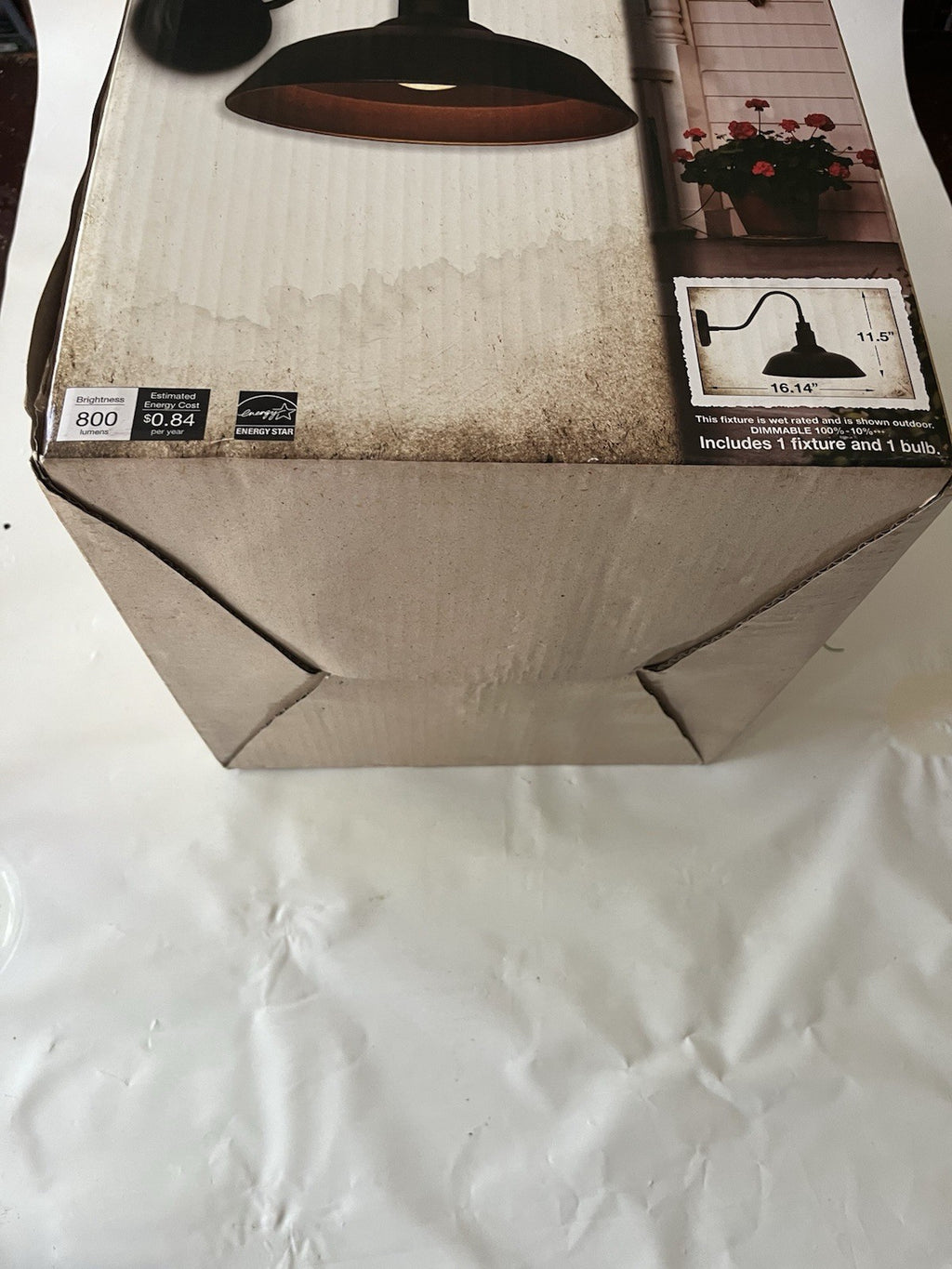NIB Sylvania Easton Matte Black Finish Wall Mount Light; Dimmable LED Soft White