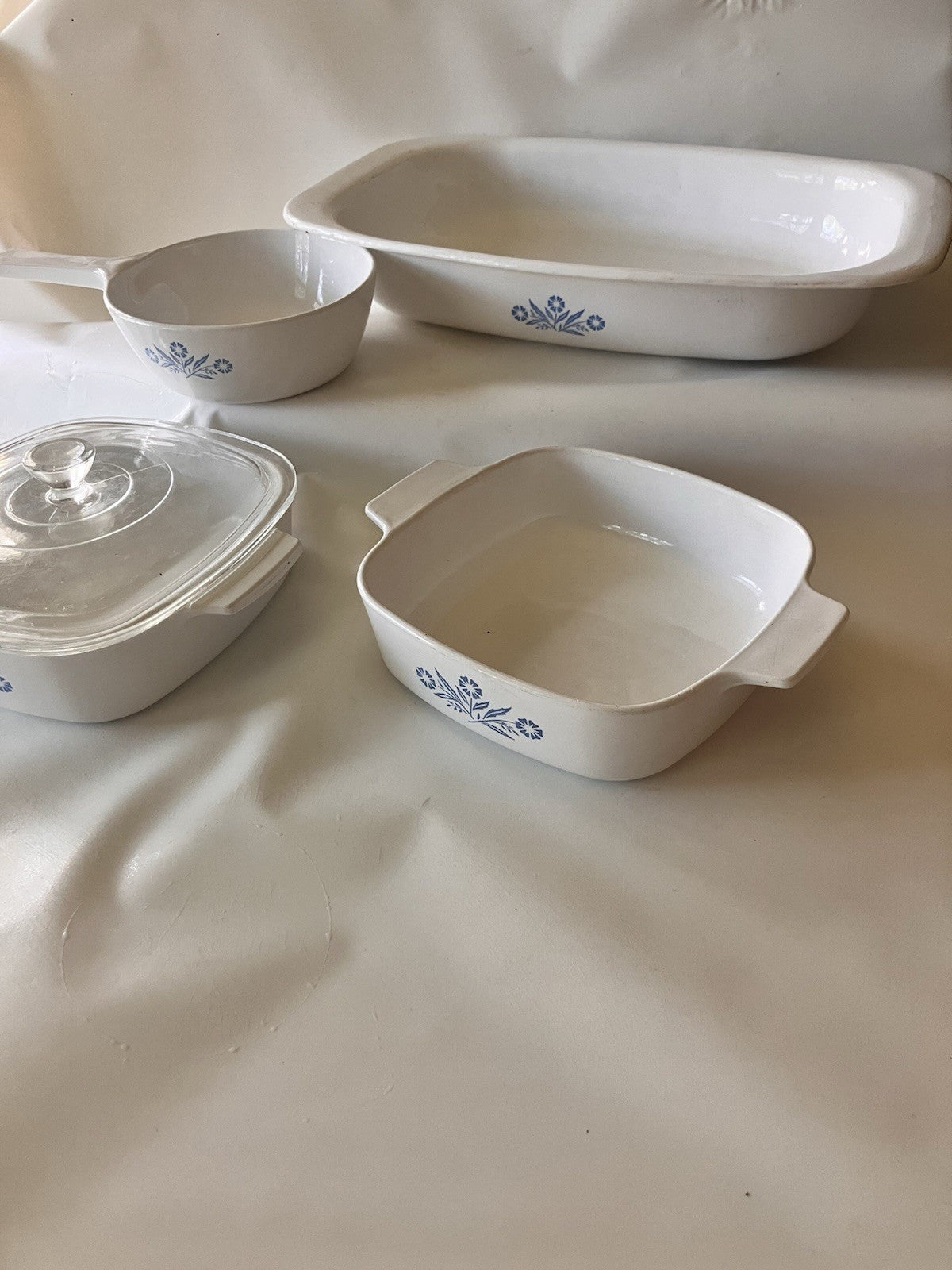 Vintage Blue Cornflower Corning-ware Variety Of 5 Pieces