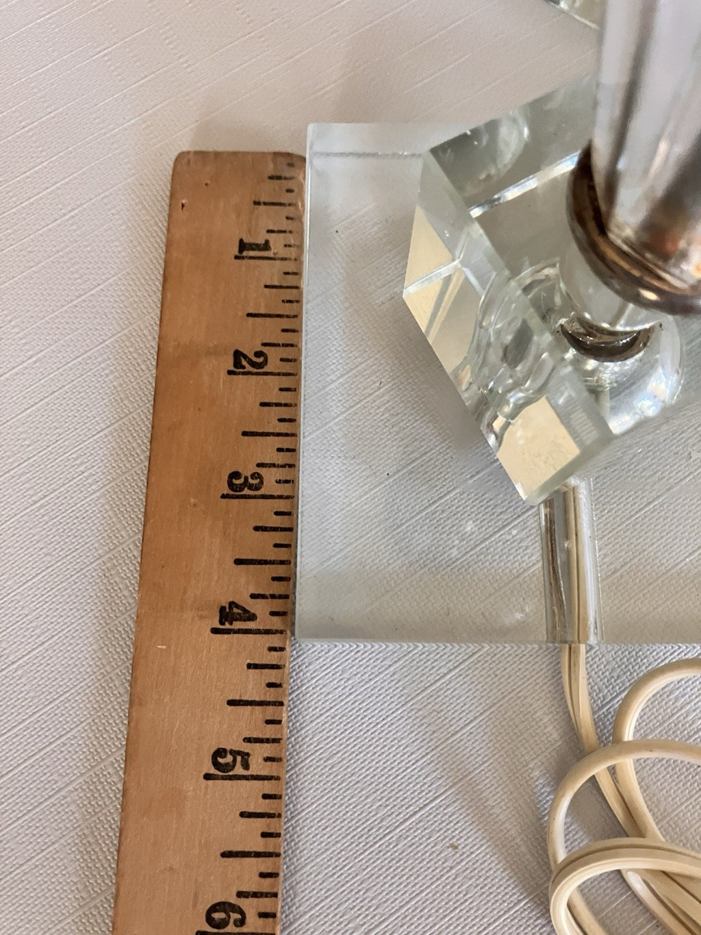 Vintage Pair Clear Luster Table Side Lamps; Working