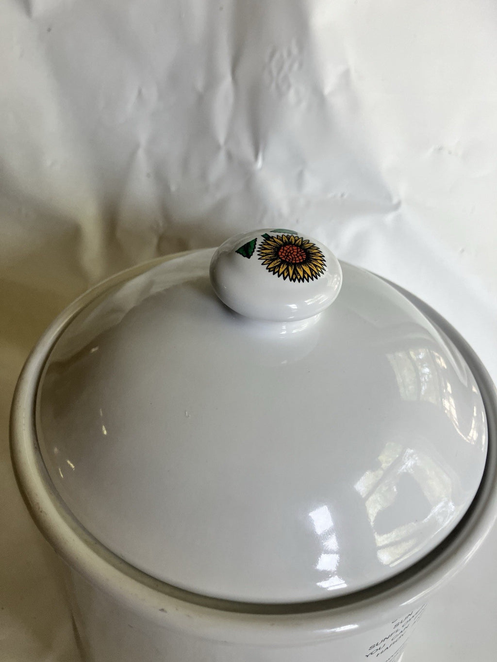 1990’s Vintage Keri Sutter My Garden Sunflower Large Canister W/ Airtight Lid