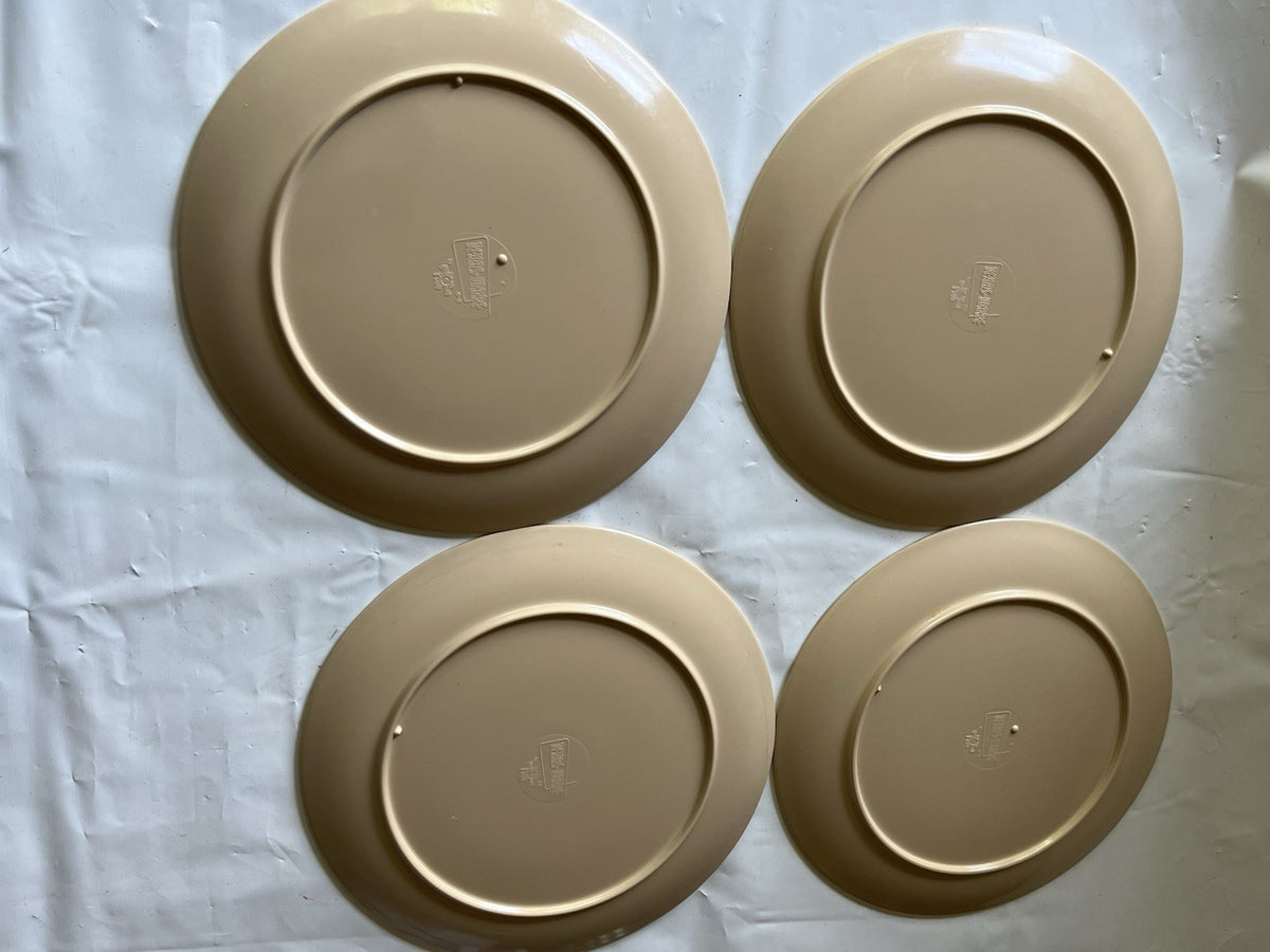 Vintage MCM Texasware Wildflower/Daisy Beige 10” Dinner Plate (4)