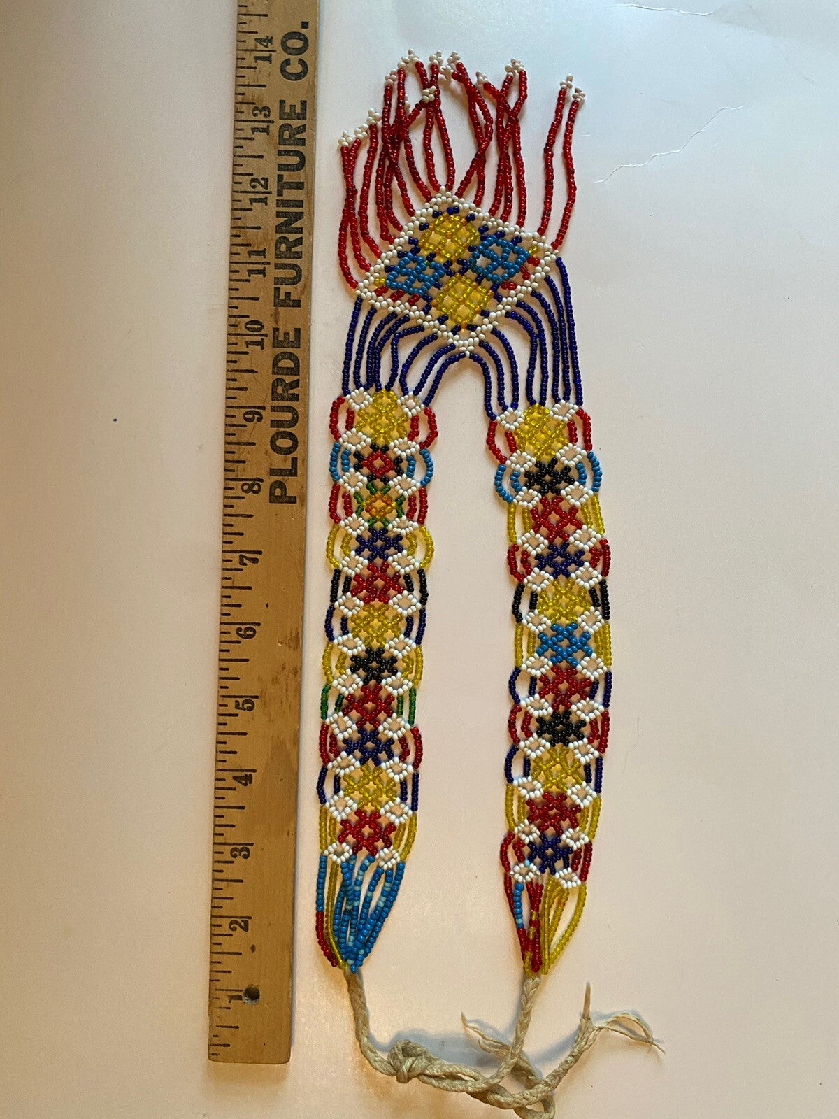 Vintage Afghan Kuchi Beaded Tribal Necklace 28”