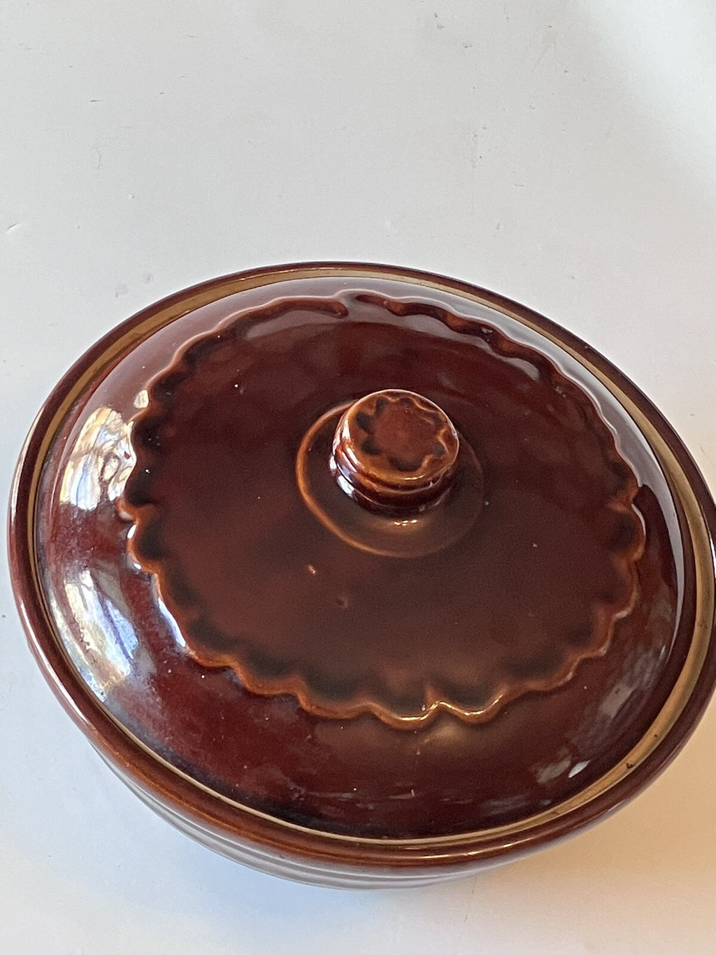 Vintage MarCrest Stoneware 8” Ovenproof Bowl With Original Lid. EVC