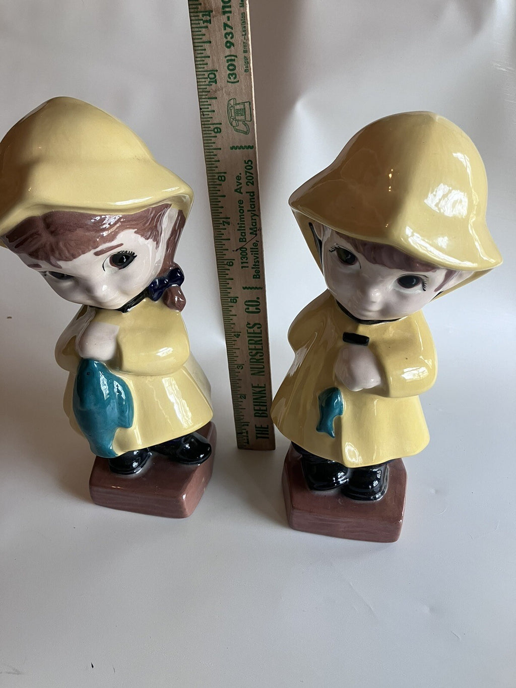 Vintage Ceramic Fishing Duo From 1970s EVC