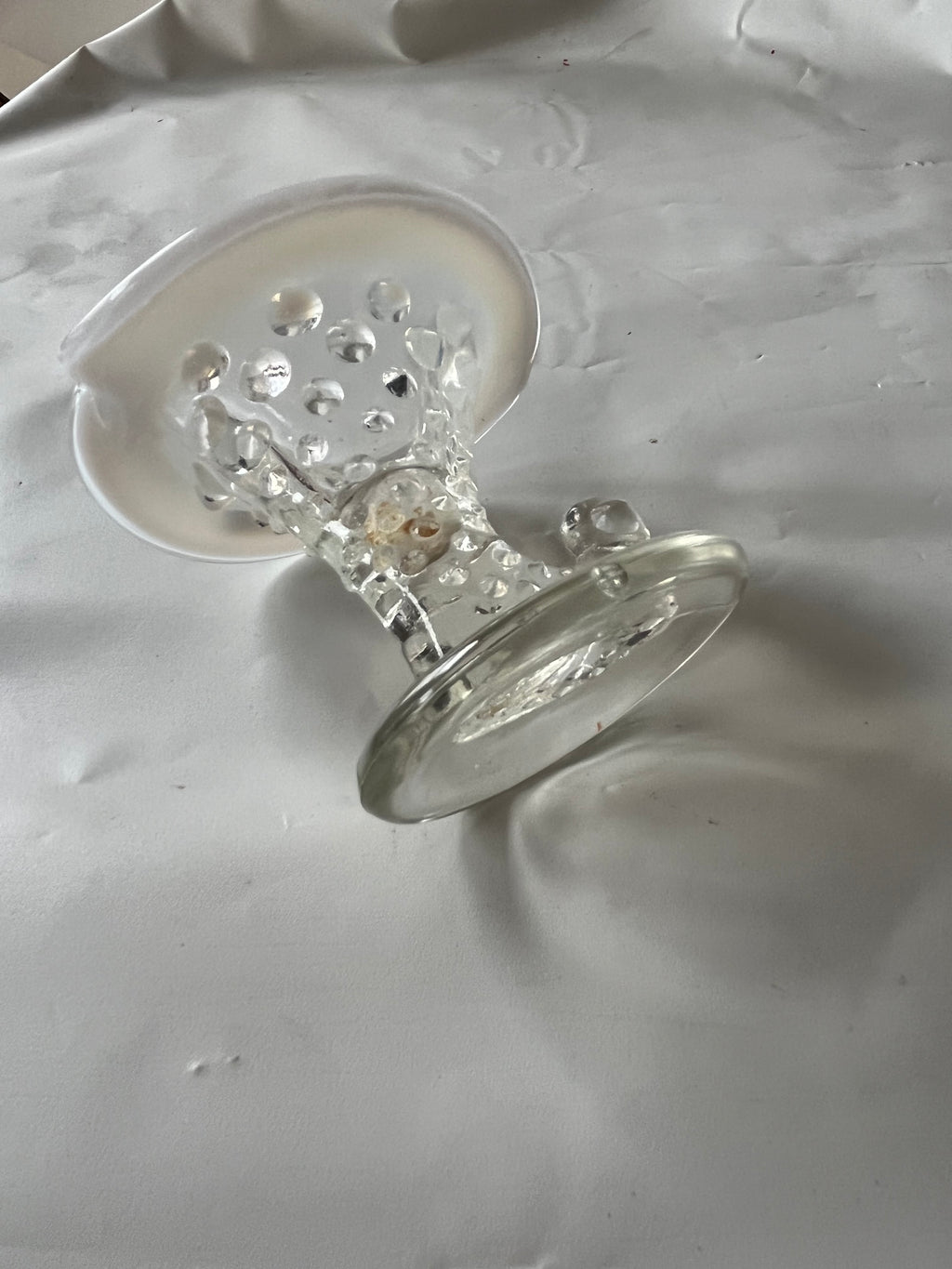 Fenton opalescent mini hobnail cornucopia candle holder