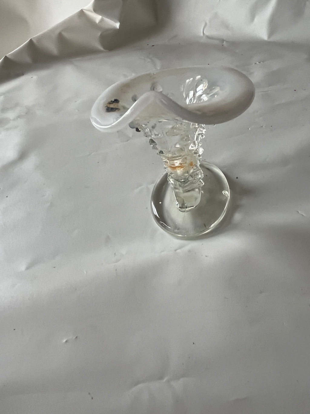 Fenton opalescent mini hobnail cornucopia candle holder