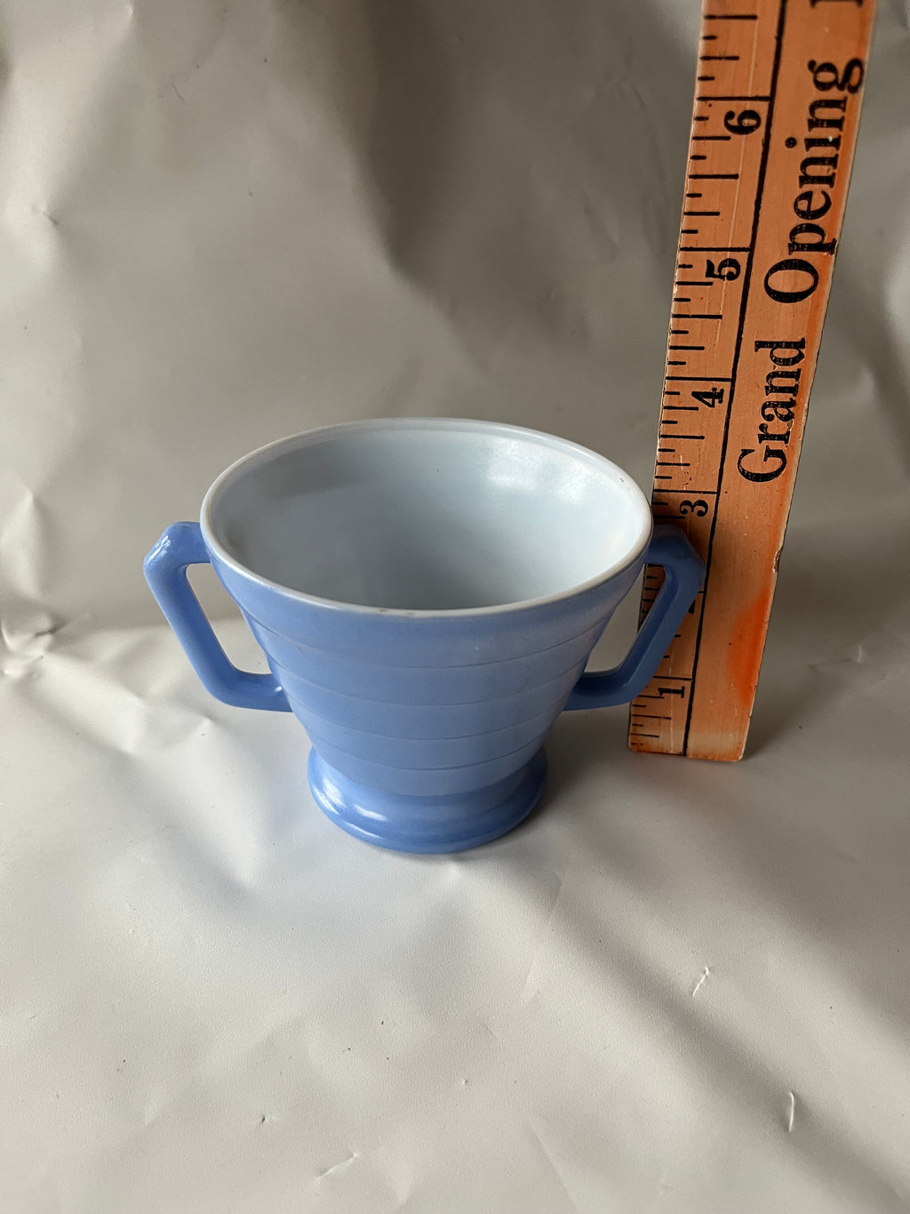 Vintage Hazel Atlas light blue milk glass sugar bowl