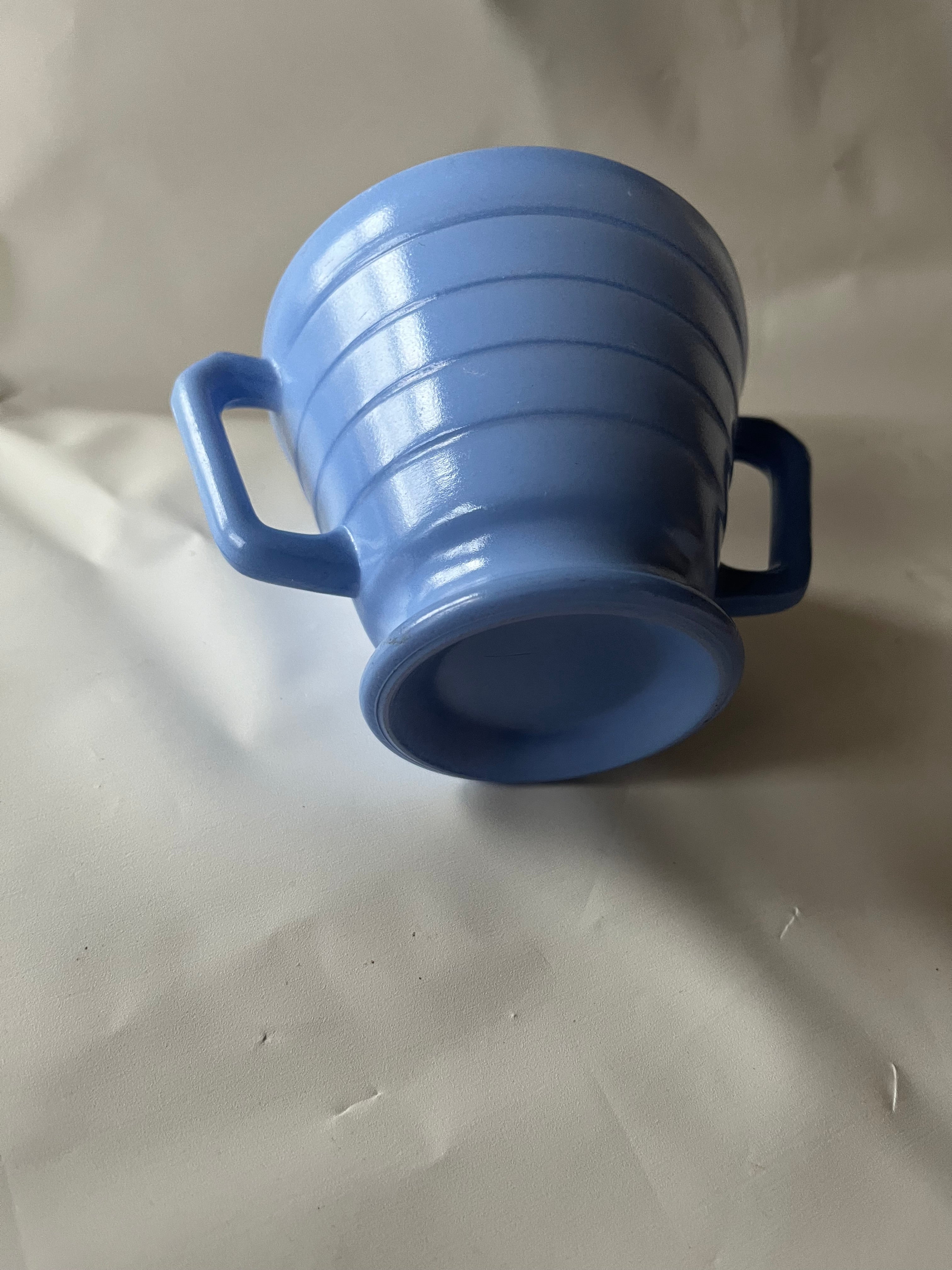 Vintage Hazel Atlas light blue milk glass sugar bowl