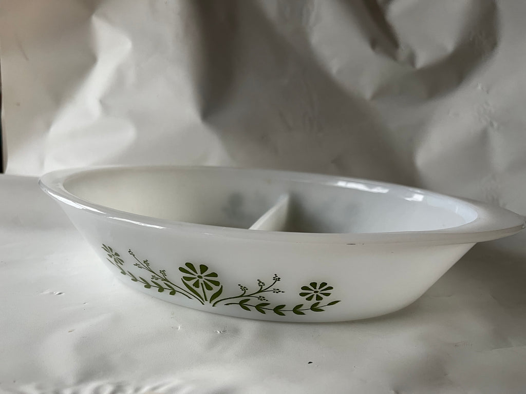 Vintage Glasbake J-2352 Split Casserole dish