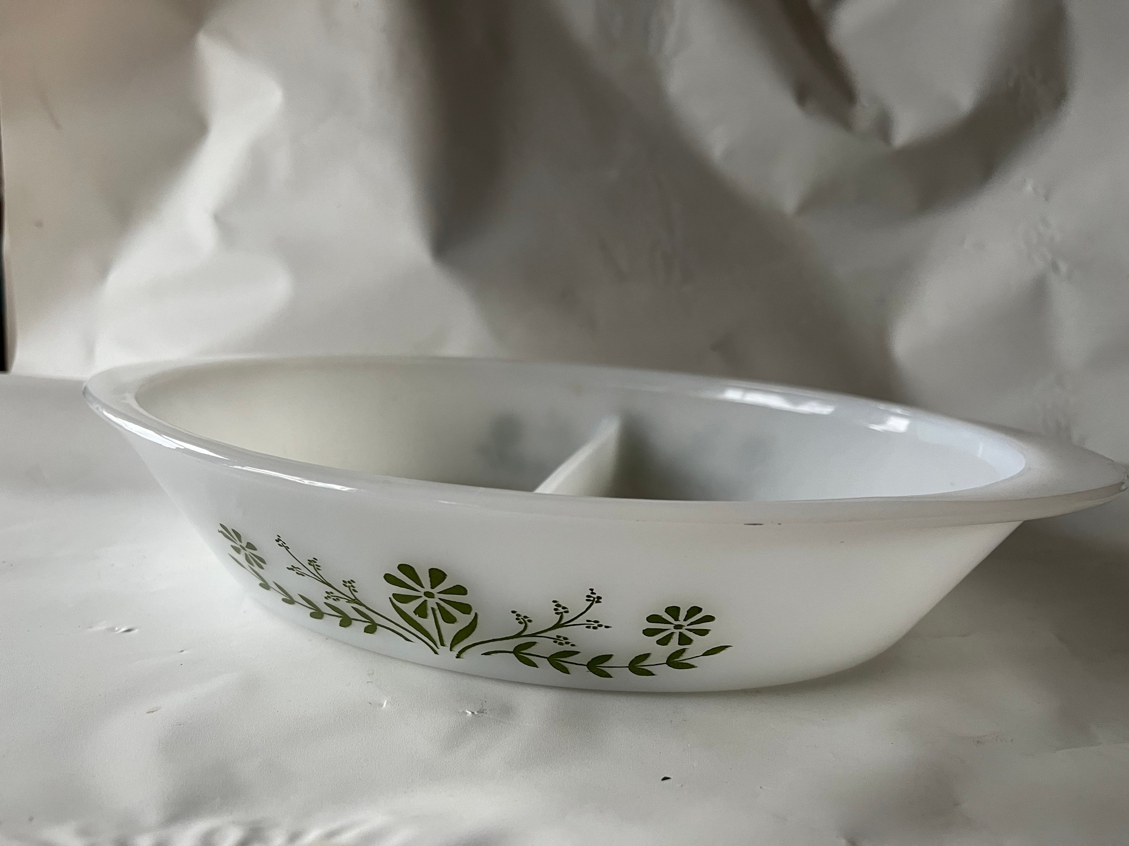 Vintage Glasbake J-2352 Split Casserole dish