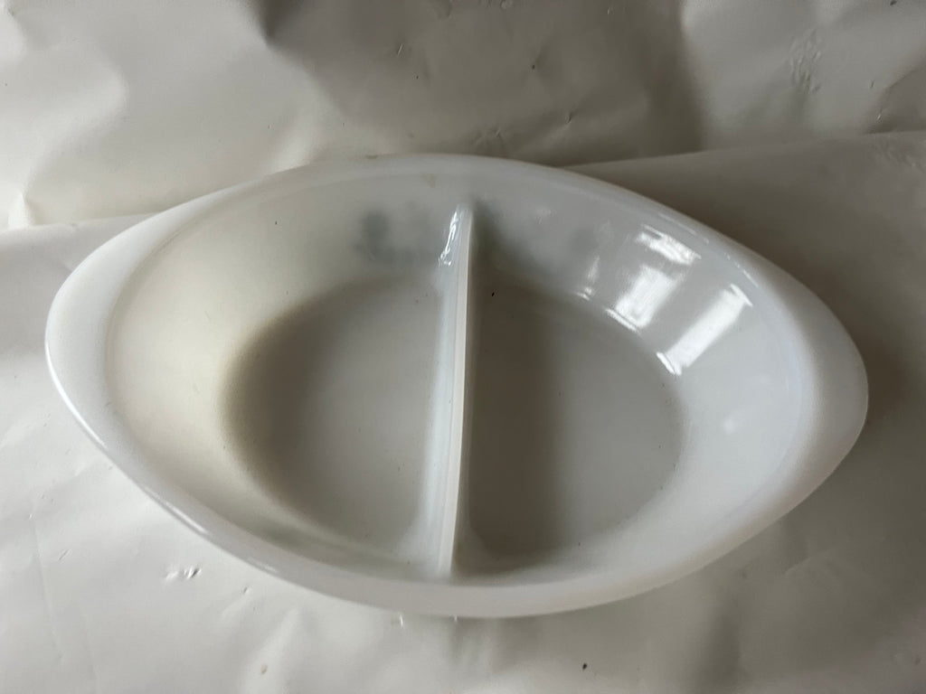 Vintage Glasbake J-2352 Split Casserole dish