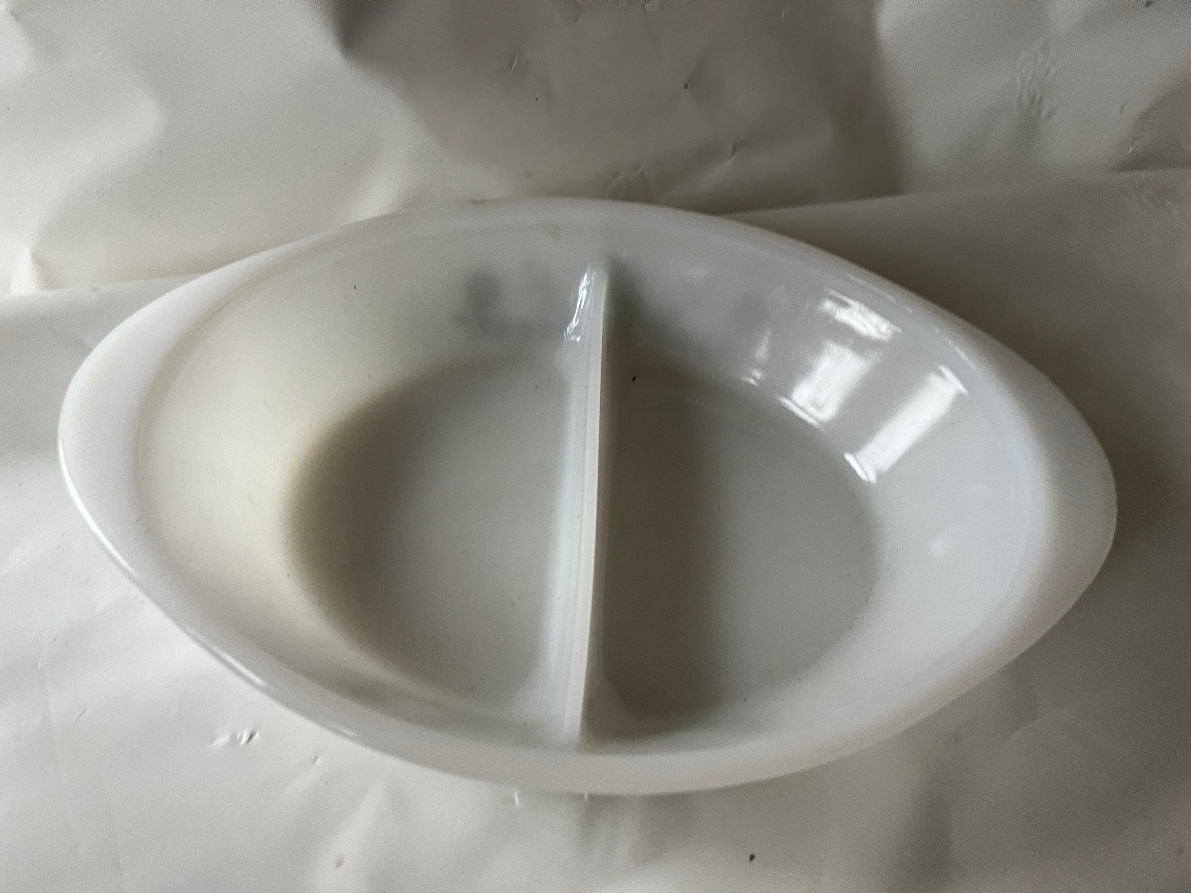 Vintage Glasbake J-2352 Split Casserole dish