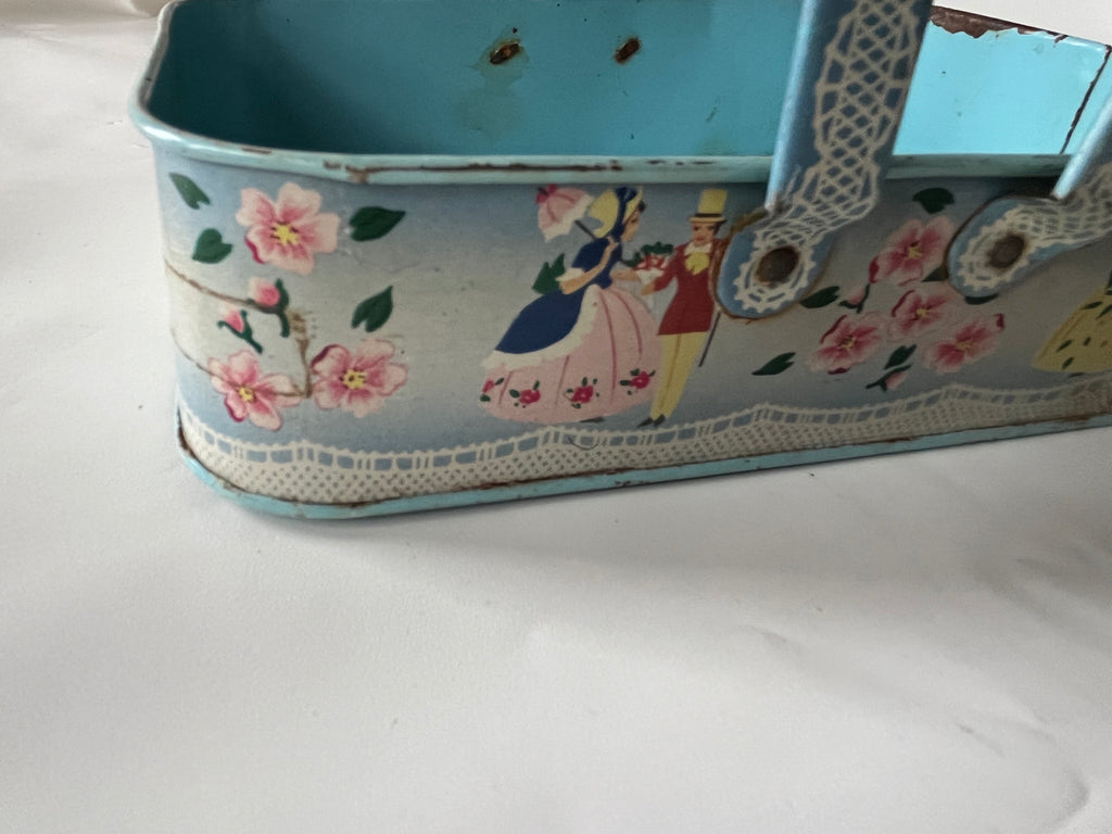 1950s metal Easter candy basket