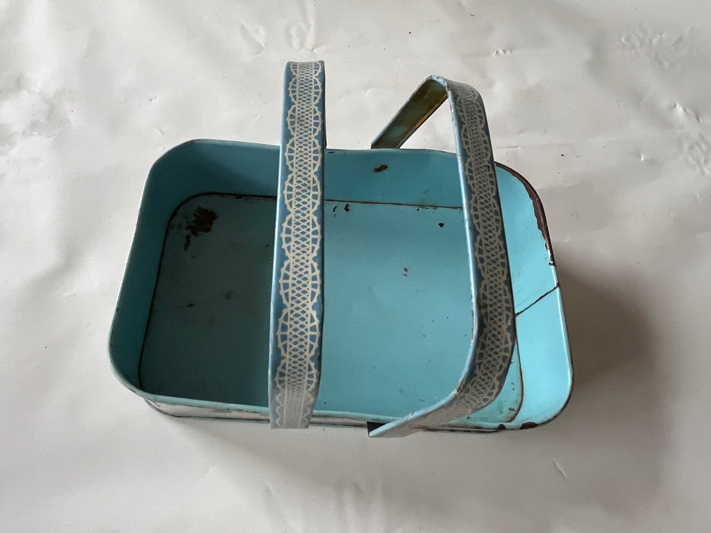 1950s metal Easter candy basket
