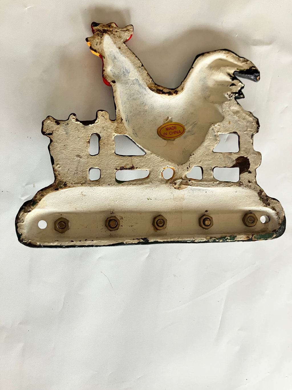 Vintage Cast Iron Rooster keychain holder