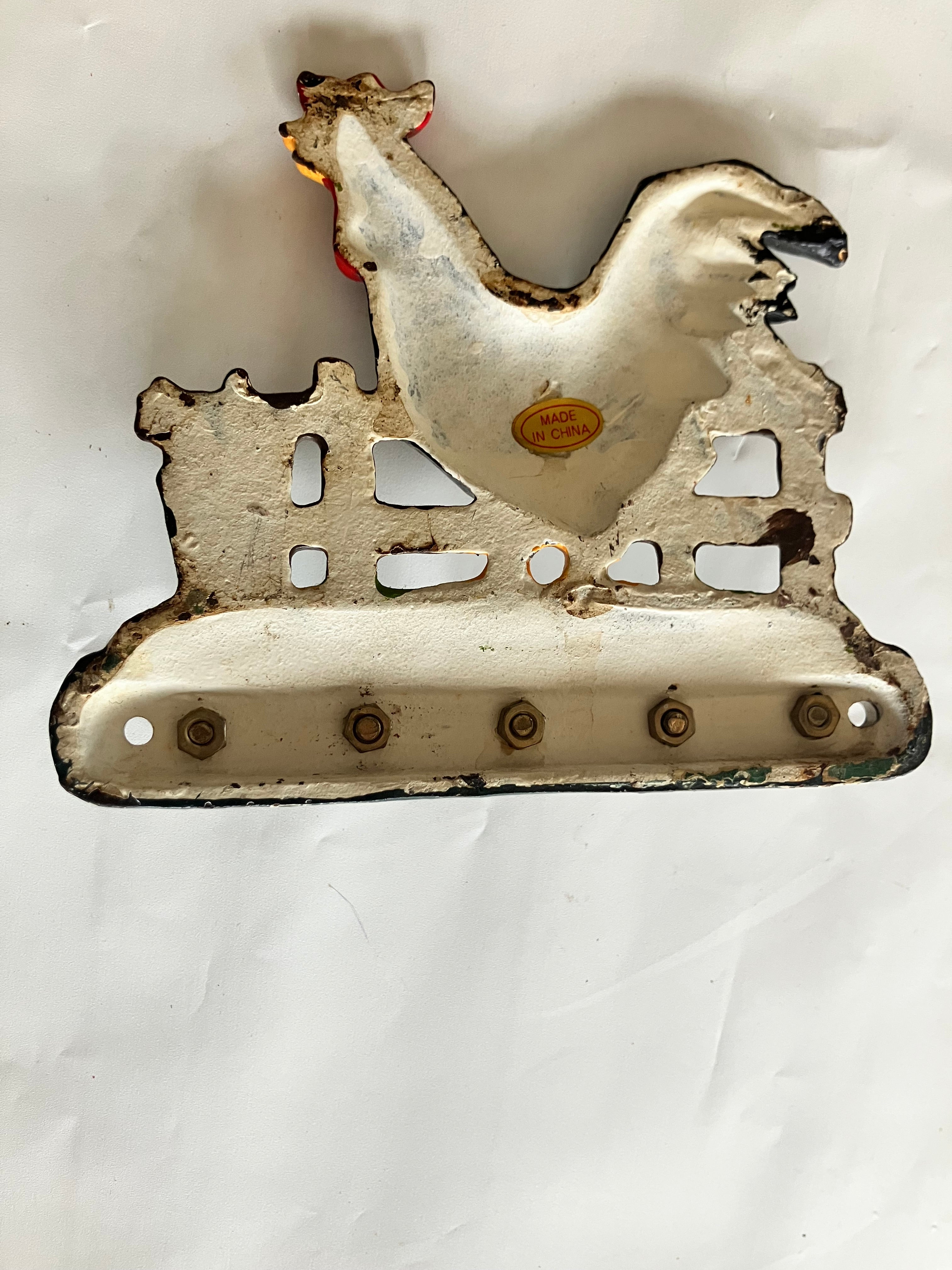 Vintage Cast Iron Rooster keychain holder