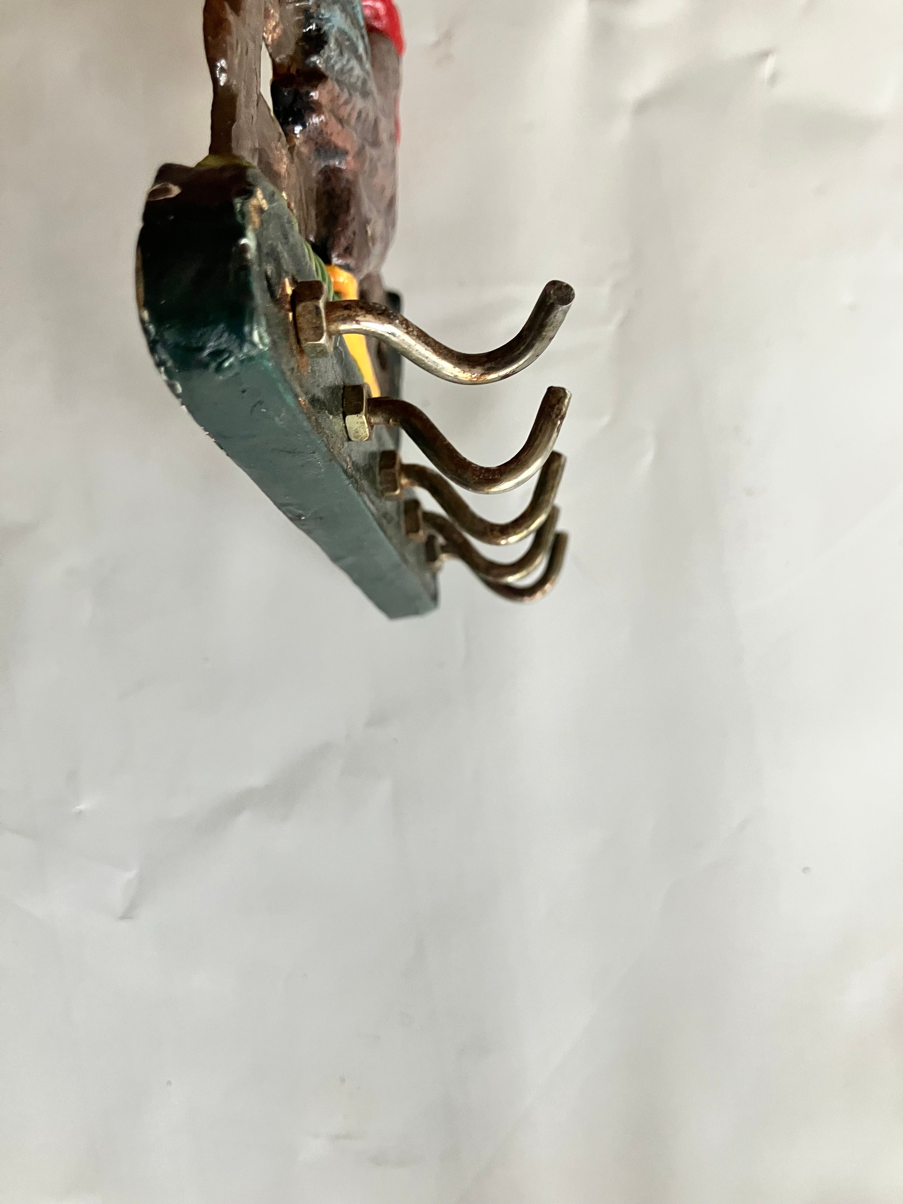 Vintage Cast Iron Rooster keychain holder